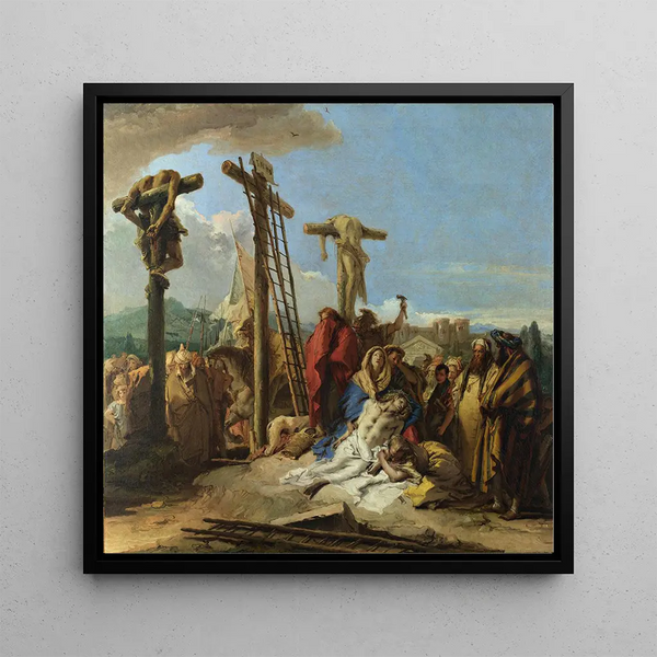La Lamentation au pied de la croix - Giovanni Domenico Tiepolo — framed artwork on a wall