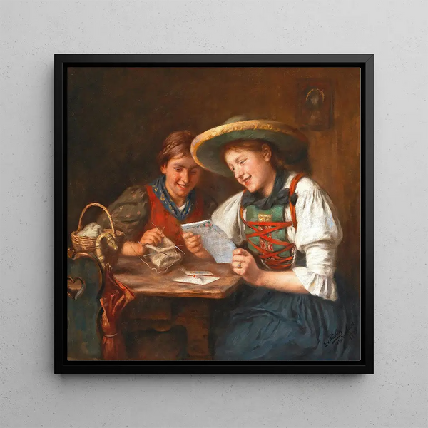 The Love Letter - Emma Müller von Seehof — framed artwork on a wall