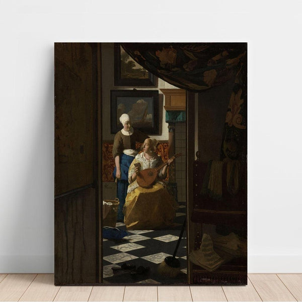 Reproduction of the painting The Love Letter - Johannes Vermeer