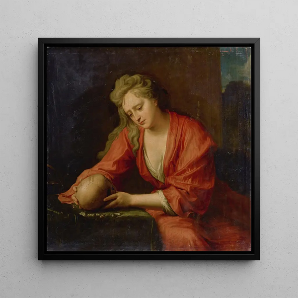 The Penitent Magdalene - Jean-Baptiste Santerre — framed artwork on a wall