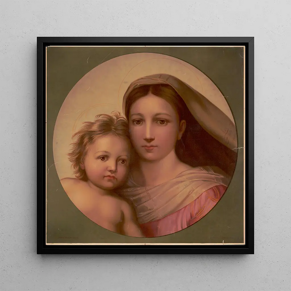 La Madone Sixtine - Louis Prang — framed artwork on a wall