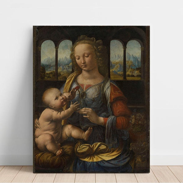 Reproduction of the painting La Madone à l'œillet - Leonardo da Vinci