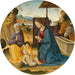 La Madone et Saint Joseph adorant l'Enfant Christ - Sebastiano di Bartolo Mainardi — displayed in an interior