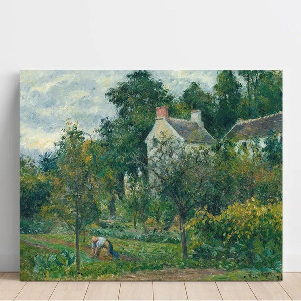 Reproduction of the painting of La Maison Rondest and its garden at L'Hermitage, Pontoise - Camille Pissarro