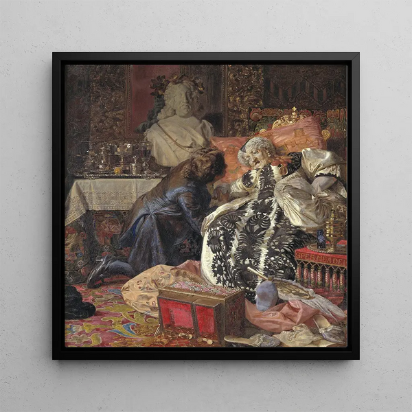 La Mort de la Reine Sophie Amalie - Kristian Zahrtmann — framed artwork on a wall