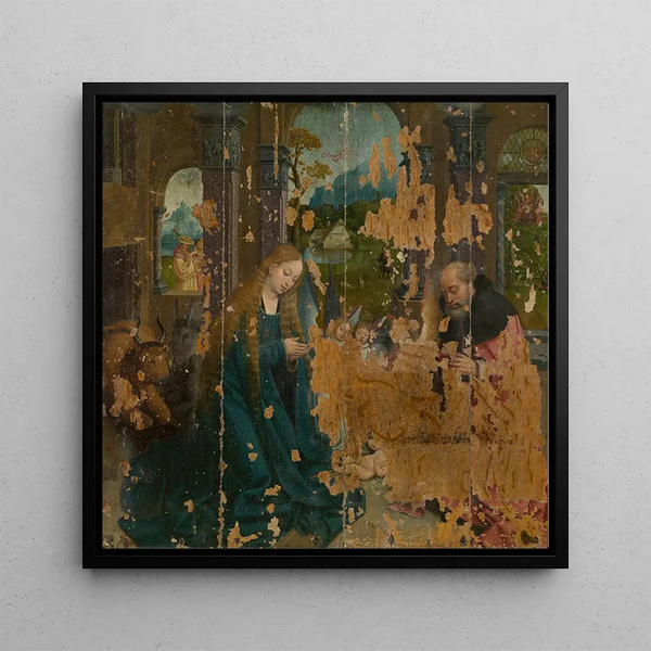 The Nativity - Bernard van Orley — framed artwork on a wall