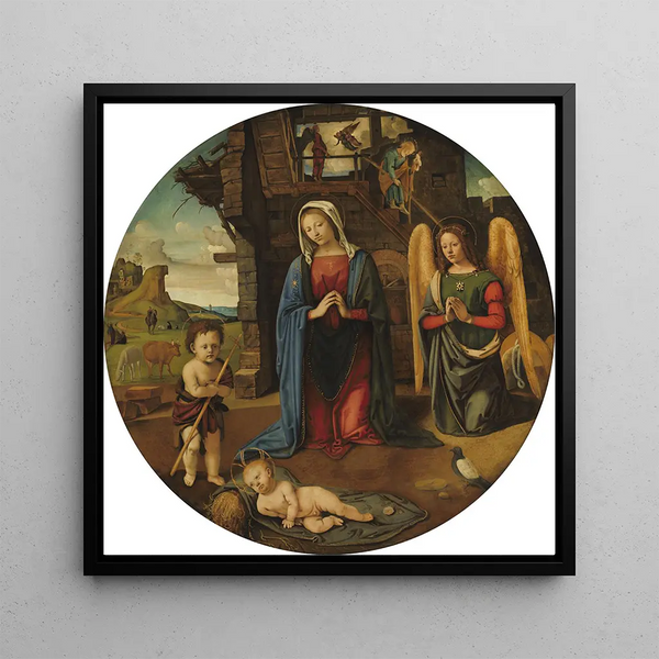 La Nativité avec le Saint Enfant Jean - Piero di Cosimo — wall display of the artwork