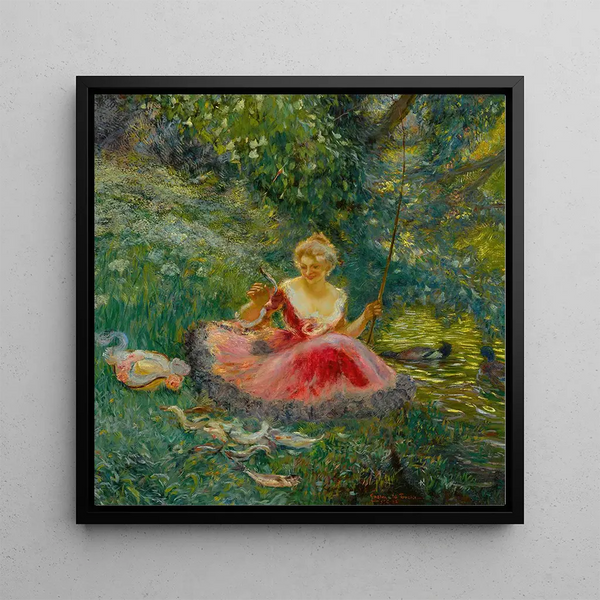 The Fishing - Gaston La Touche — framed artwork on a wall