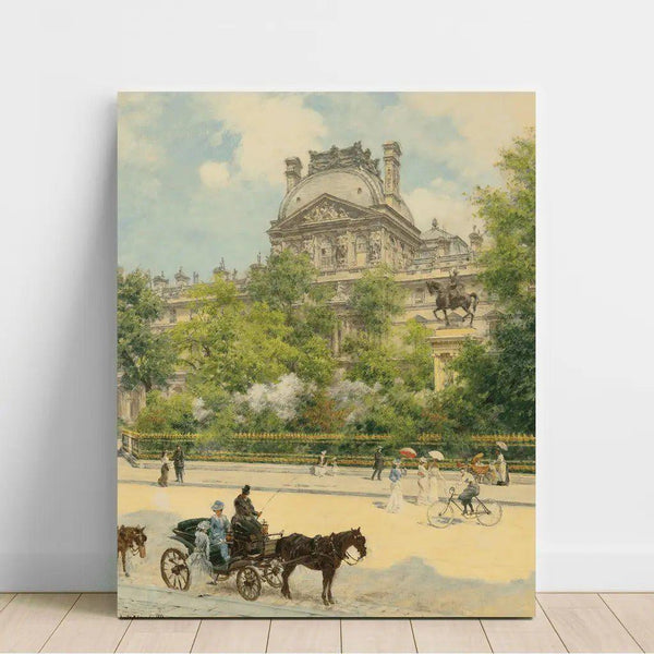 Reproduction of the painting La Place du Louvre - Louis Béroud