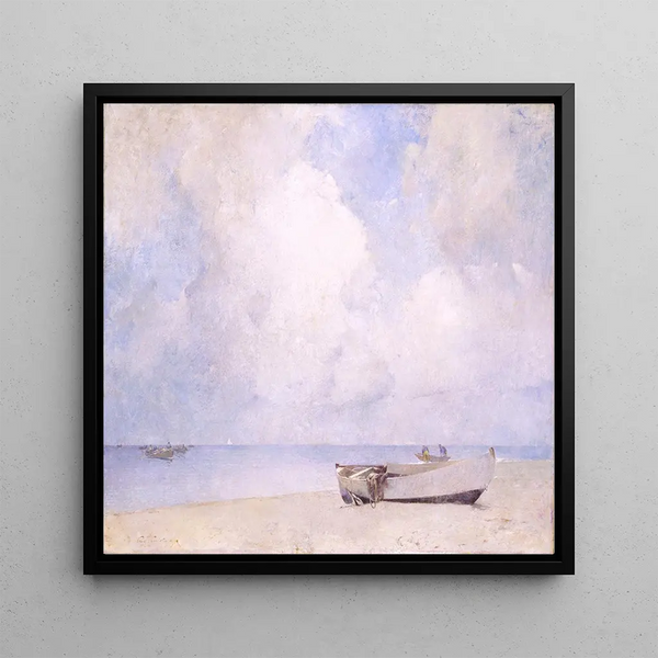 La Plage du Sud - Emil Carlsen — framed artwork on a wall