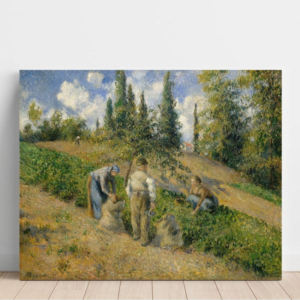 Reproduction of the painting The Harvest, Pontoise - Camille Pissarro