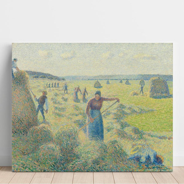 Reproduction of the painting The Hay Harvest, Éragny - Camille Pissarro