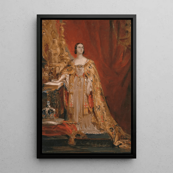 Reproduction of the painting Queen Victoria taking the oath during her coronation by Sir George Hayter