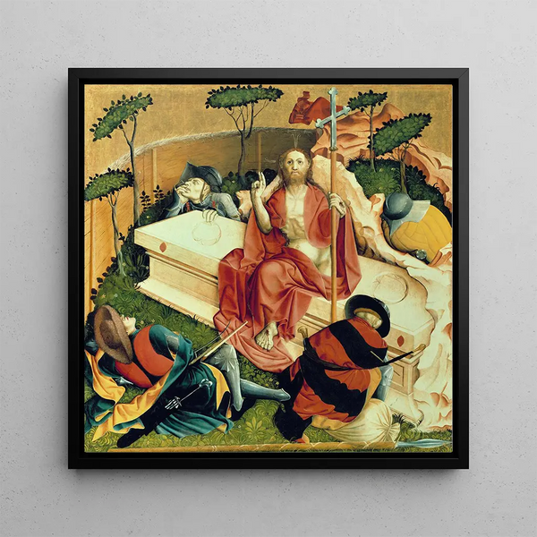 The Resurrection of Jesus Christ - Hans Multscher — framed artwork on a wall
