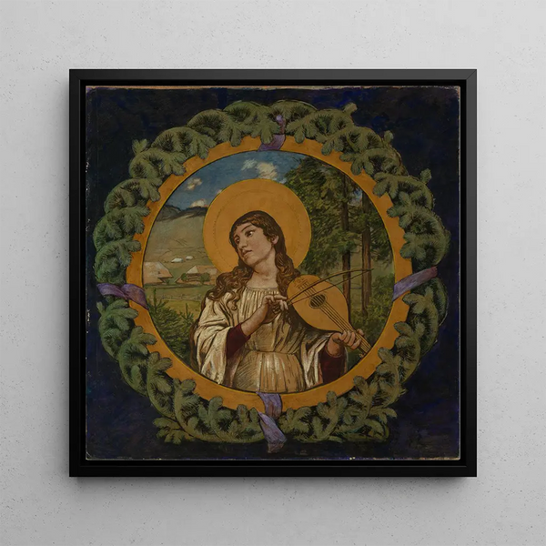 La Sainte Cécile dans une couronne de sapin - Hans Thoma — framed artwork on a wall