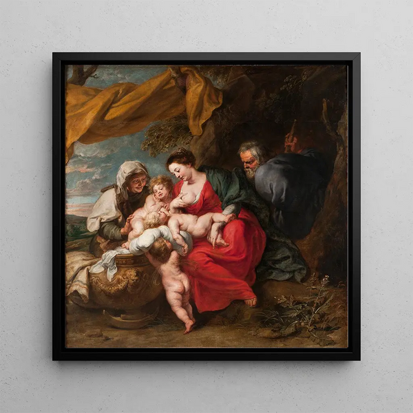 La Sainte Famille - Jan Van Den Hoecke — framed artwork on a wall