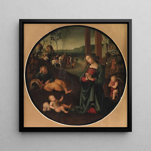 La Sainte Famille - Pietro Perugino — framed artwork on a wall