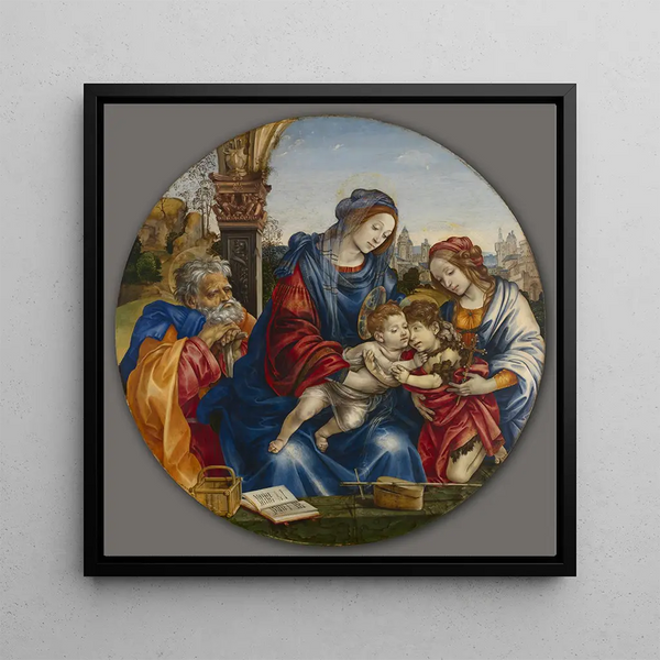 The Holy Family with Saint John the Baptist and Saint Margaret - Filippino Lippi — wall display of the artwork