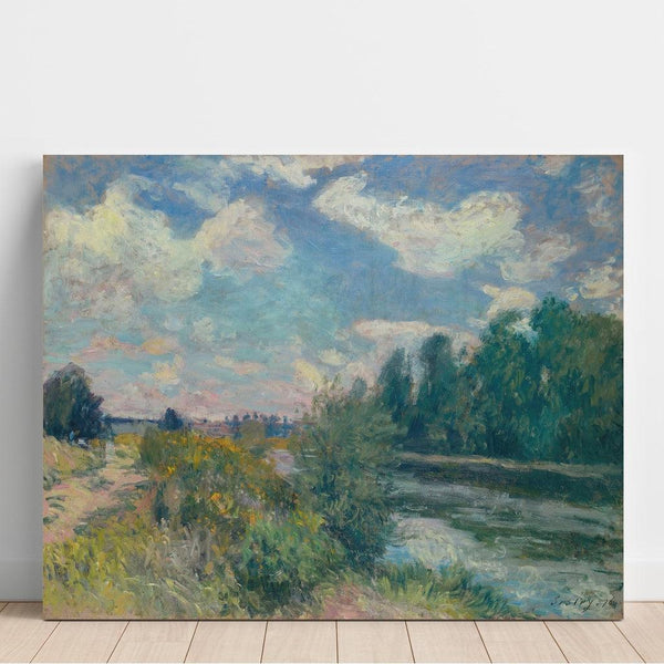 Reproduction of the painting La Seine à Bougival (1876) - Alfred Sisley