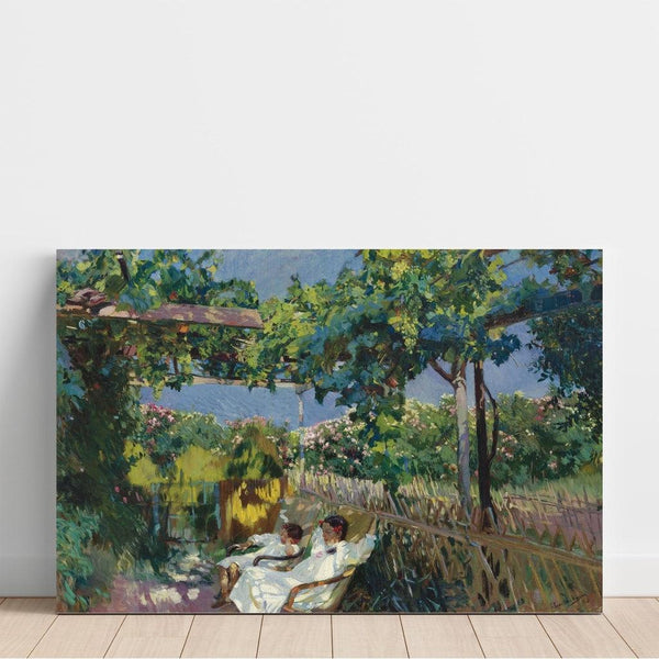 Reproduction of the painting La Sieste dans le jardin - Joaquín Sorolla