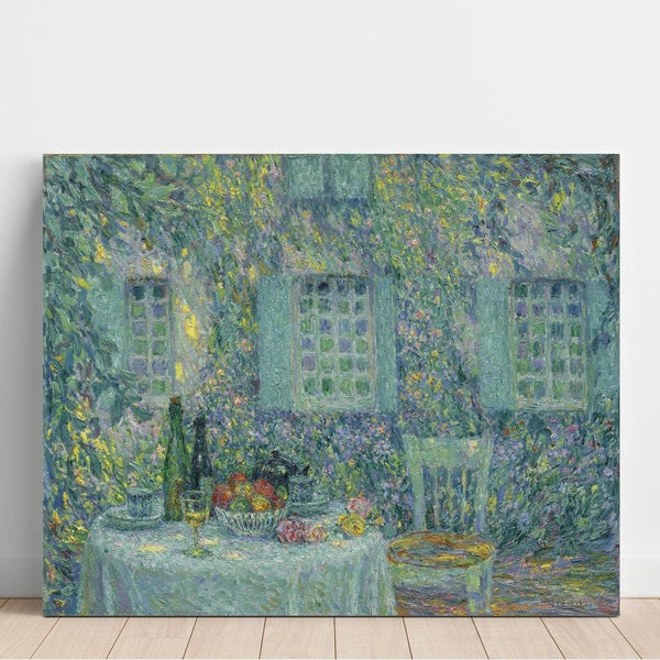 Reproduction of the painting La Table, Soleil dans les Feuilles, Gerberoy - Henri Le Sidaner