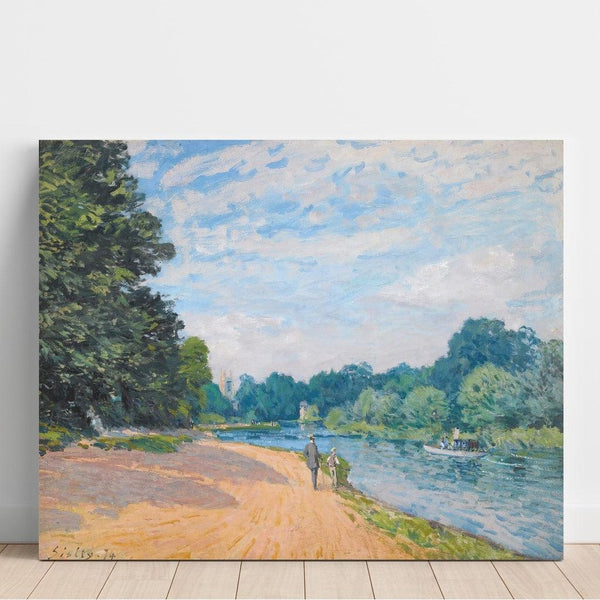 Reproduction of the painting The Thames with Hampton Church - Alfred Sisley