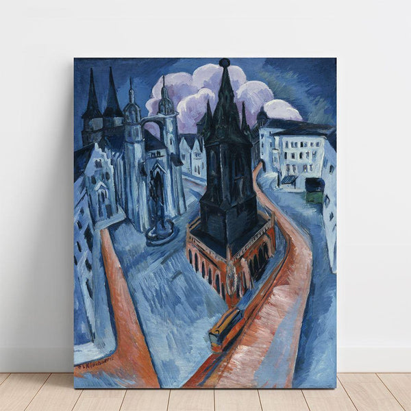 Reproduction of the painting La Tour Rouge à Halle - Ernst Ludwig Kirchner
