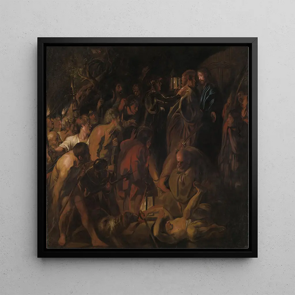 La Trahison du Christ - Jacob Jordaens — framed artwork on a wall