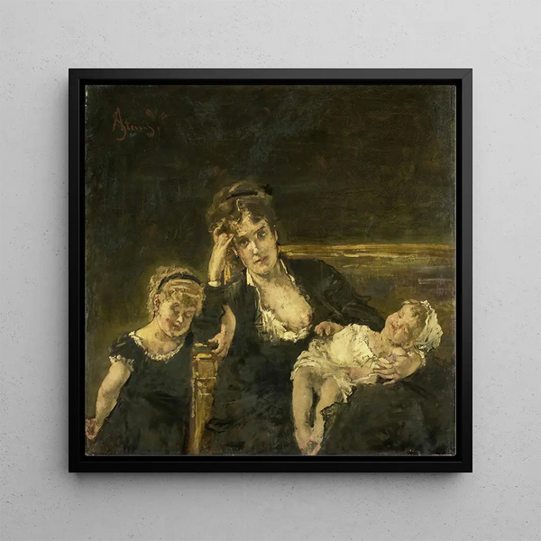 The Widow - Alfred Stevens — framed artwork on a wall