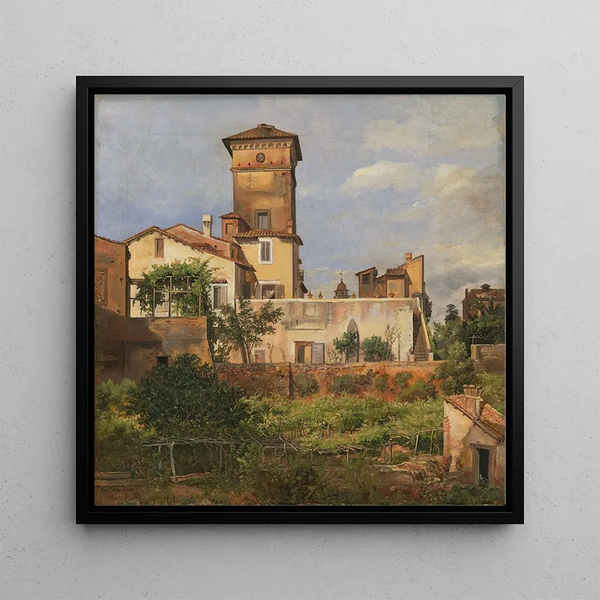 La Villa Malta à Rome - Johan Christian Dahl — framed artwork on a wall