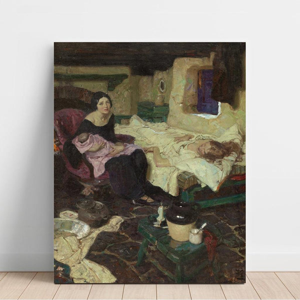 Reproduction of the painting La belle sage-femme, le bébé et la belle mère - Dean Cornwell