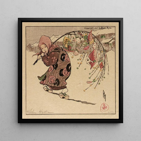 La branche de bonne chance - Helen Hyde — framed artwork on a wall