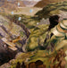 The destruction of the Turkish transport in the Wadi Fara ravine, Palestine - Sydney W Carline — artwork view