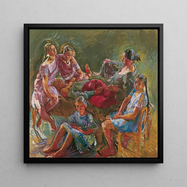 The artist's family - Anton Kolig — framed artwork on a wall