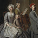 The artist's family making music together - Balthasar Denner — displayed in an interior