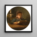 The artist's daughter reading - Adolphe-Félix Cals — framed artwork on a wall