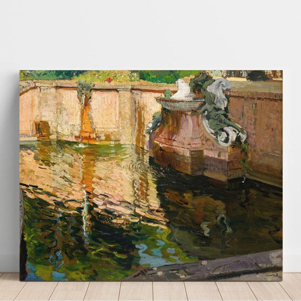 Reproduction of the painting La fontaine aux chevaux, La Granja - Joaquín Sorolla