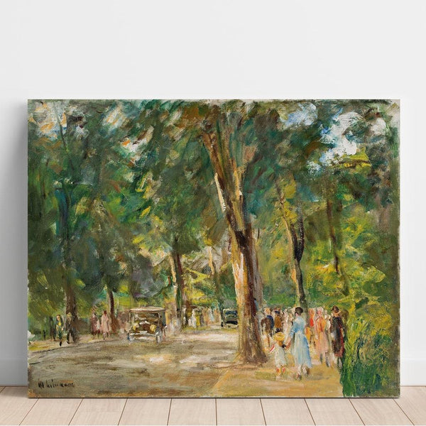 Reproduction of the painting La grande rue du lac à Wannsee avec des promeneurs - Max Liebermann