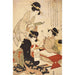 Reproduction of the painting La leçon de calligraphie - Kitagawa Utamaro