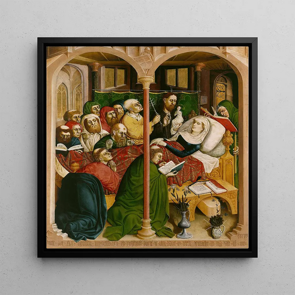 La mort de Marie Le panneau droit de l'autel de Wurzach - Hans Multscher — framed artwork on a wall