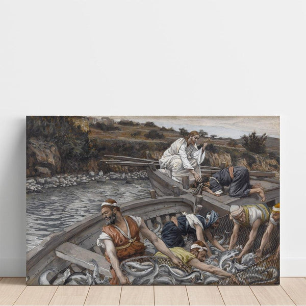 Reproduction of the painting The Miraculous Catch - James Tissot