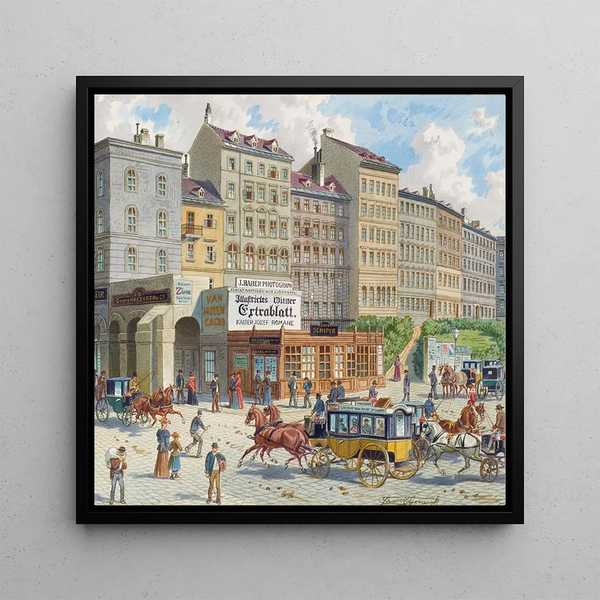 La porte écossaise et la bastille des laitiers à Vienne - Franz Gerasch — framed artwork on a wall