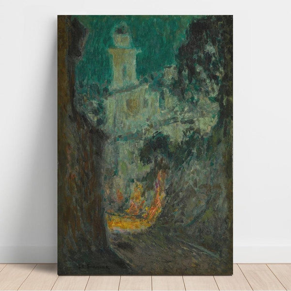 Reproduction of the painting The street in the moonlight, Villefranche-sur-mer - Henri Le Sidaner