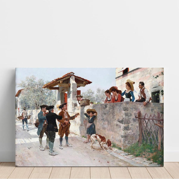 Reproduction of the painting La serenata - Raffaello Sorbi