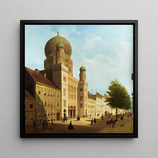 La synagogue sur la rue Oranienburger à Berlin - Emile Pierre Joseph de Cauwer — wall display of the artwork