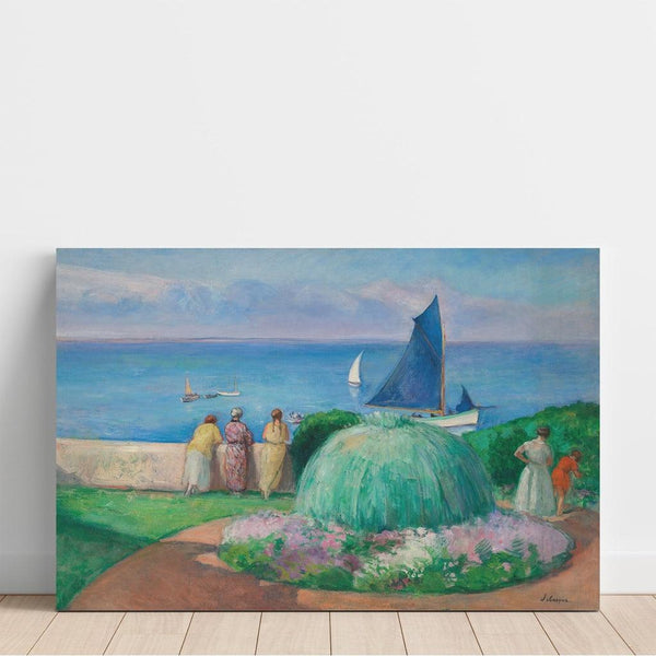 Reproduction of the painting The blue sail, Préfailles - Henri Lebasque