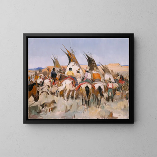 Ceremony at the Black Lake - LaVerne Nelson Black — framed artwork on a wall