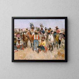 Jicarilla Apache Festival - LaVerne Nelson Black — framed artwork on a wall