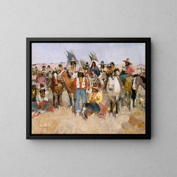 Jicarilla Apache Festival - LaVerne Nelson Black — framed artwork on a wall