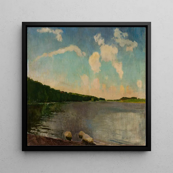 Lac du monastère à Kartuzy - Konrad Krzyanowski — framed artwork on a wall